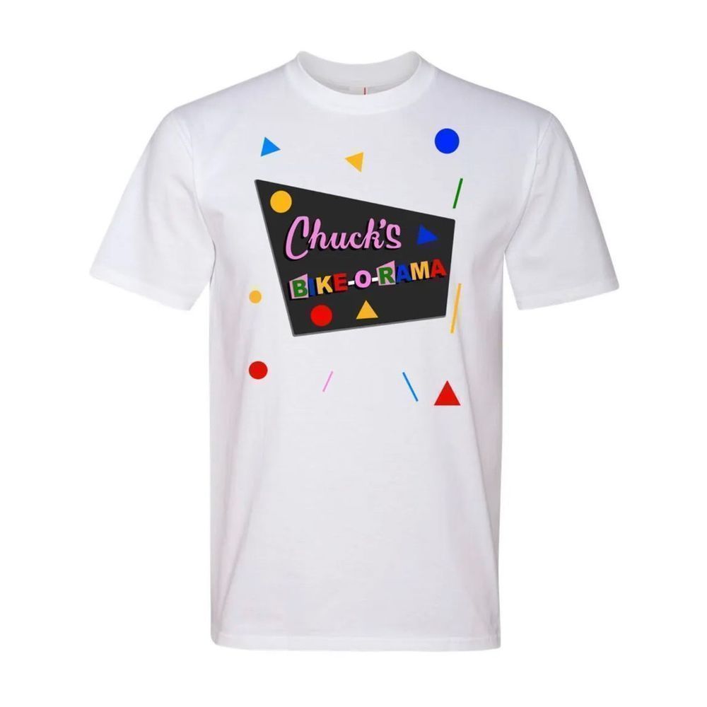 Chucks Bike O Rama Pee Wee Herman Big Adventure 80s Style Graphic T-Shirt Tee